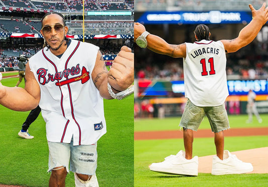 Ludacris Rocks Giant Nike Air Force 1s for First Pitch at Braves Game