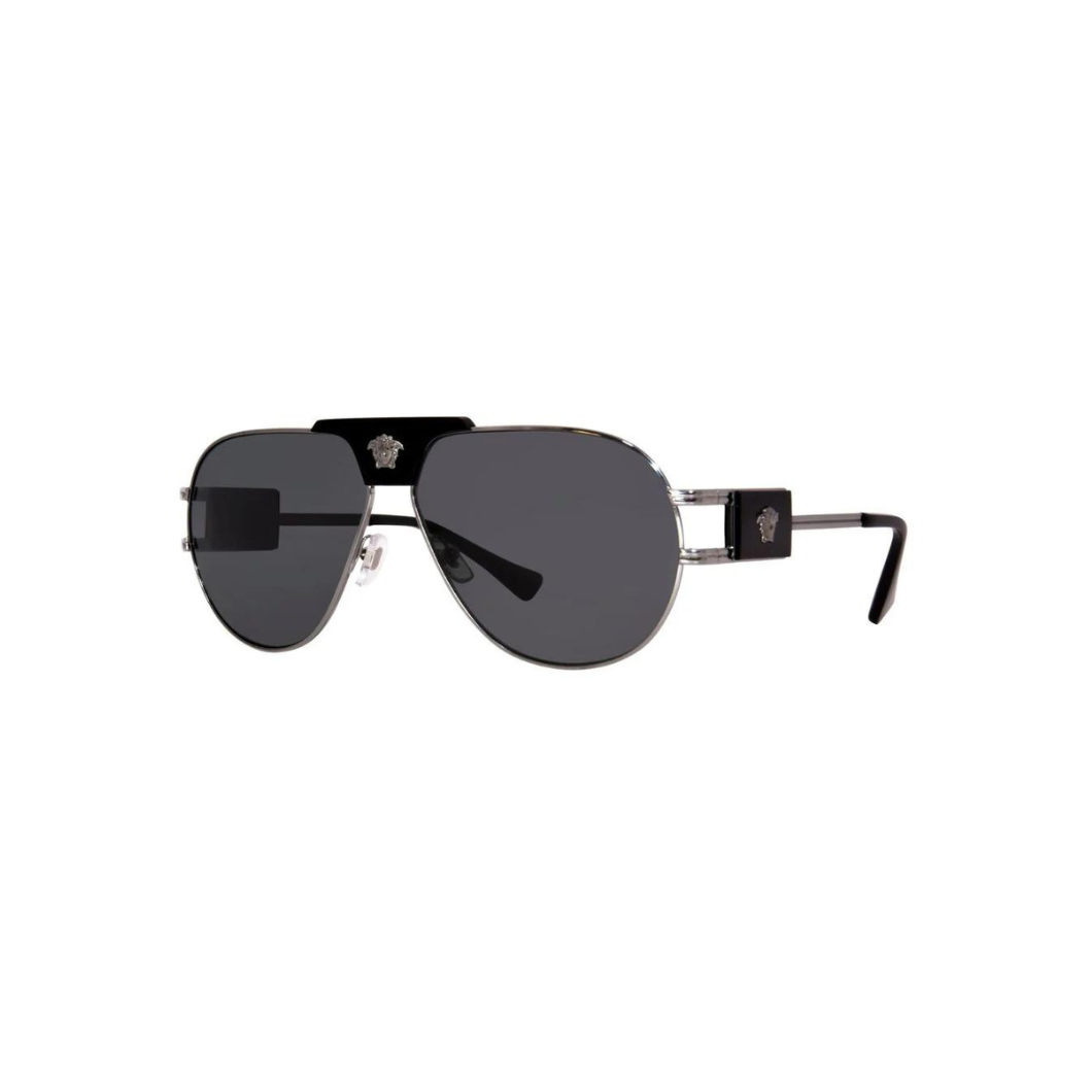 VERSACE Dark Grey Pilot Men's Sunglasses