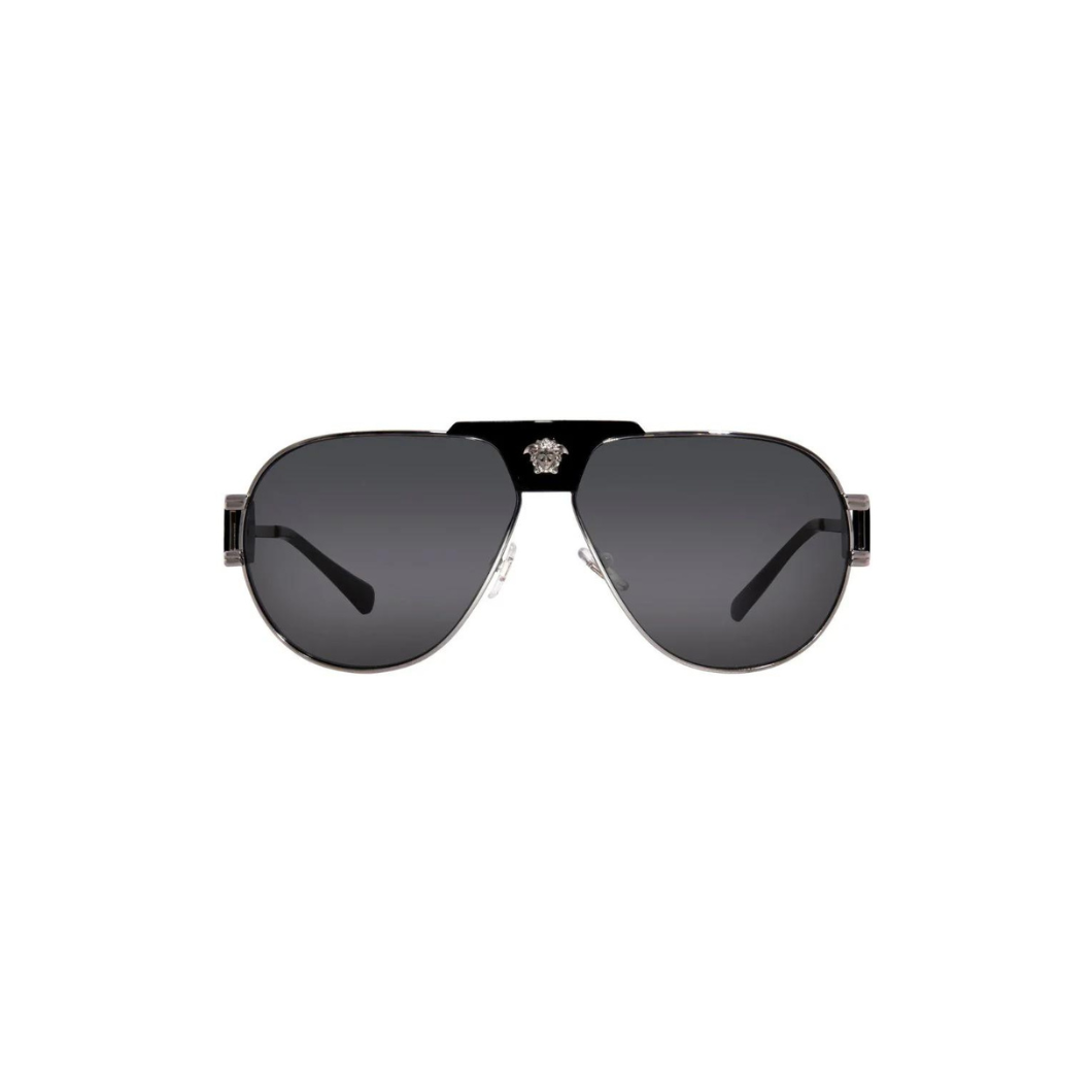 VERSACE Dark Grey Pilot Men's Sunglasses