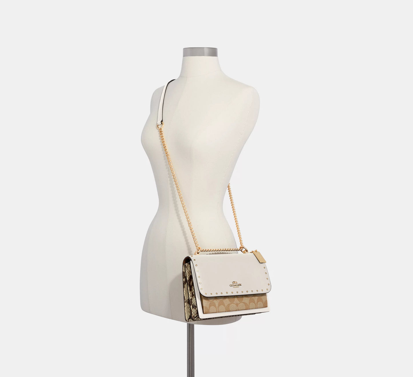 Coach Klare Crossbody In Signature Canvas With Rivets gold