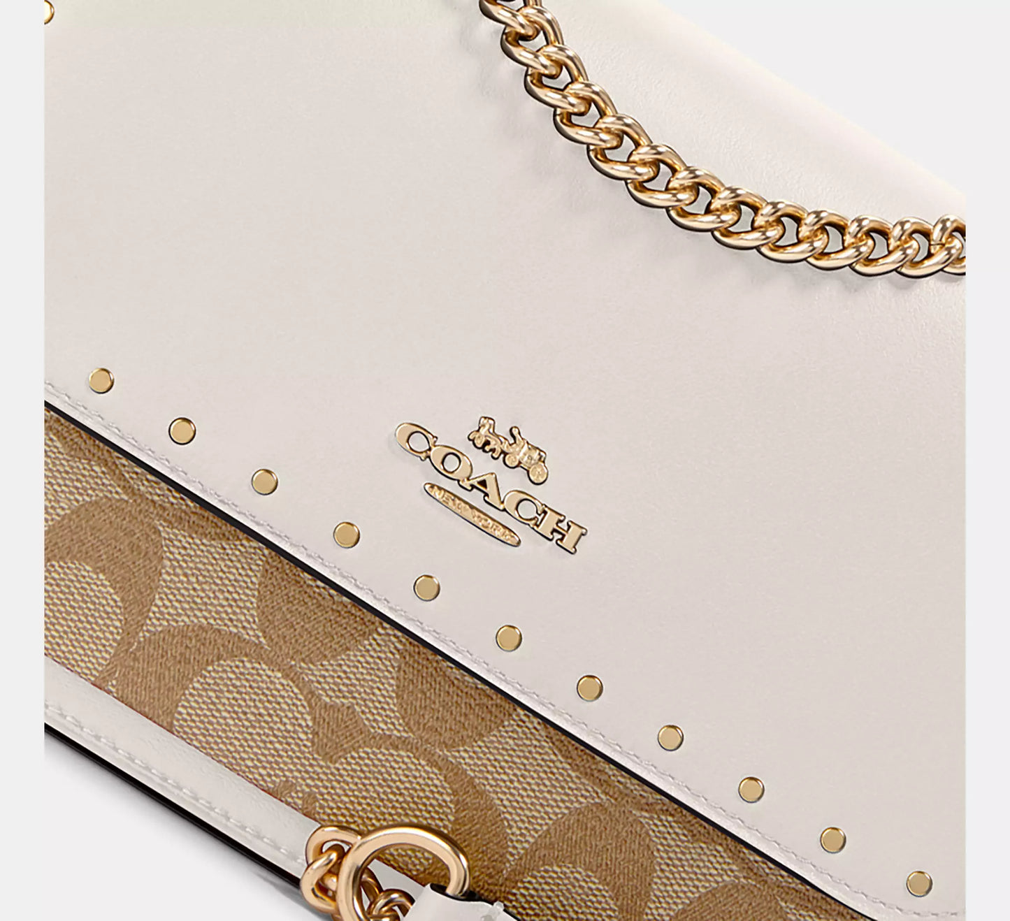 Coach Klare Crossbody In Signature Canvas With Rivets gold