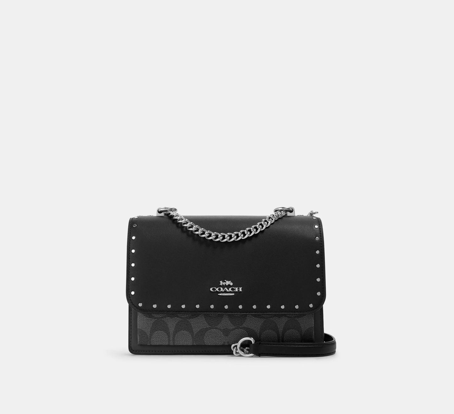 Coach Klare Crossbody In Signature Canvas With Rivets black