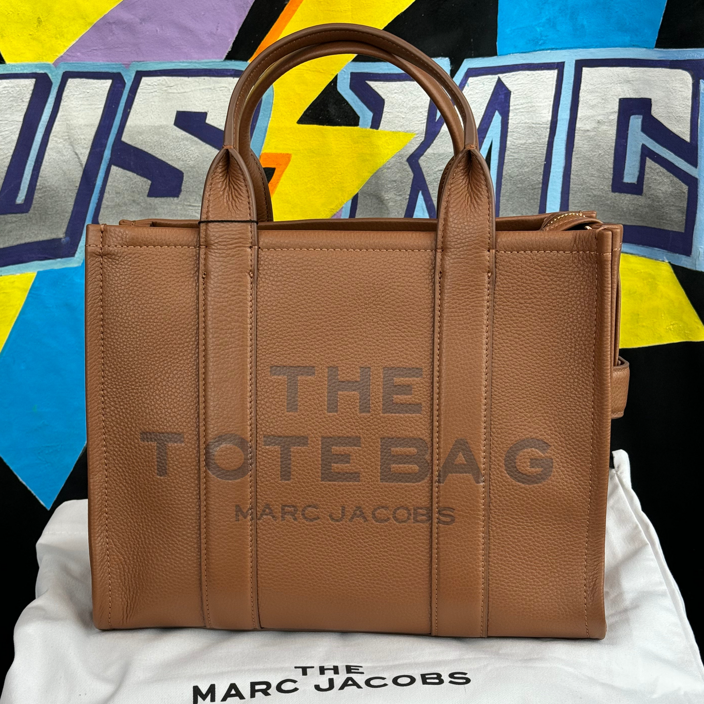 MARC JACOBS Brown 'The Leather Medium Tote Bag' Tote