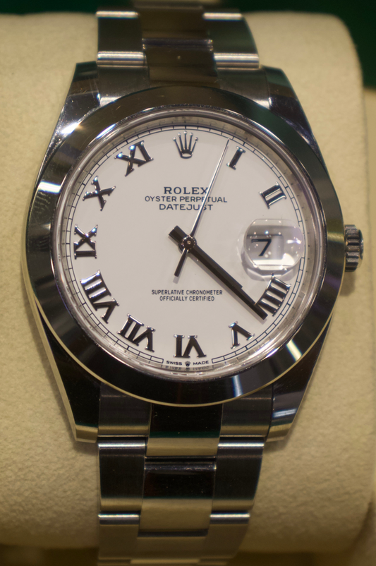 Rolex Datejust 41mm White Roman Jubilee