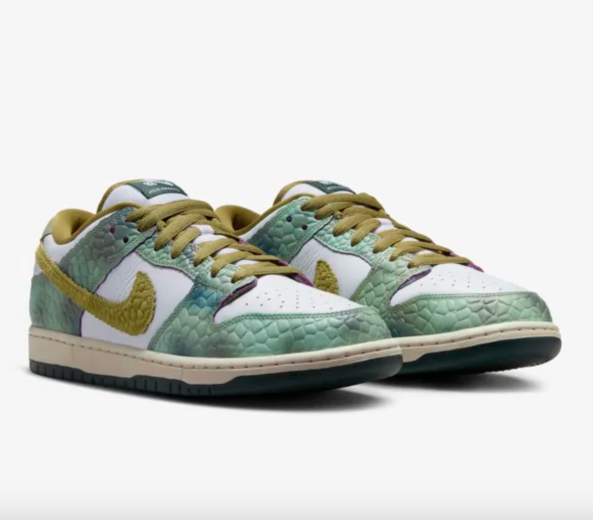 Nike SB Dunk Low Pro x Alexis Sablone White and Pacific Moss