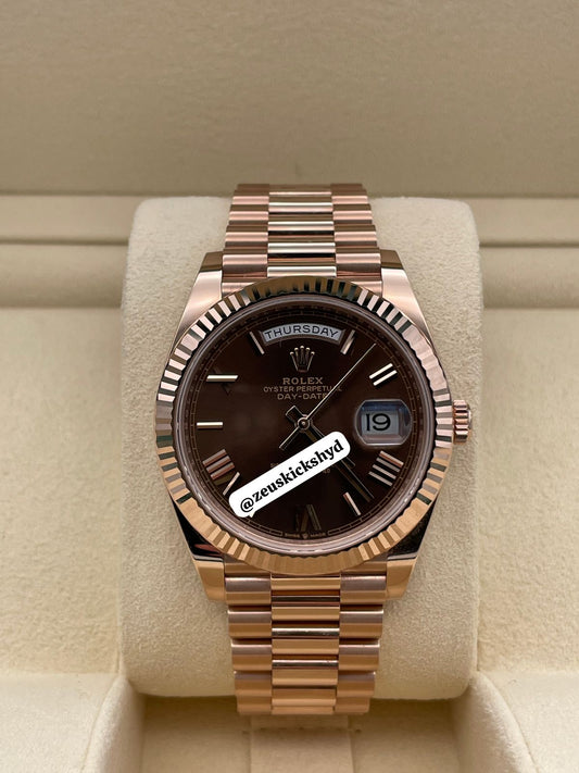 Rolex Day-Date 40 18K Everose Gold President Men's Watch