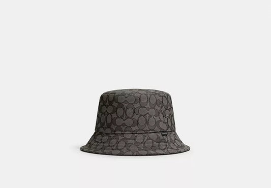 Coach Signature Jacquard Bucket Hat medium / large charcoal