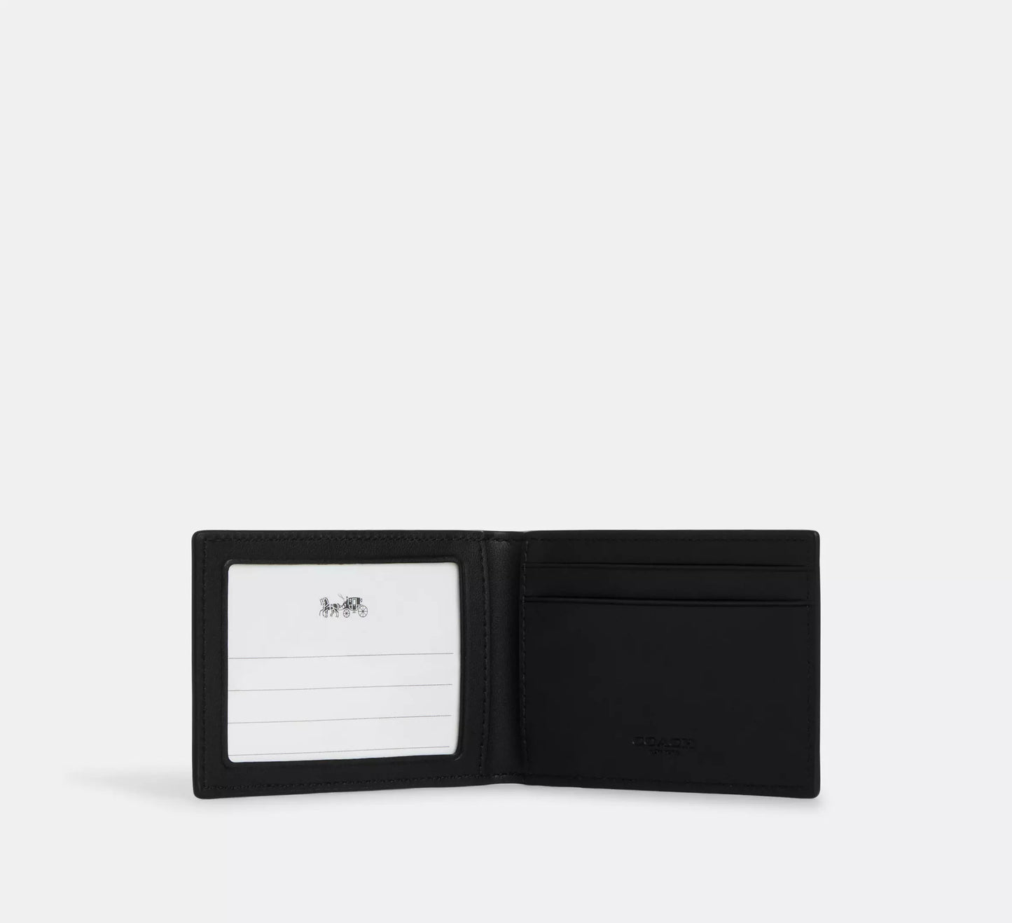 Coach Outlet Compact Billfold Wallet In Signature Canvas charcoal black