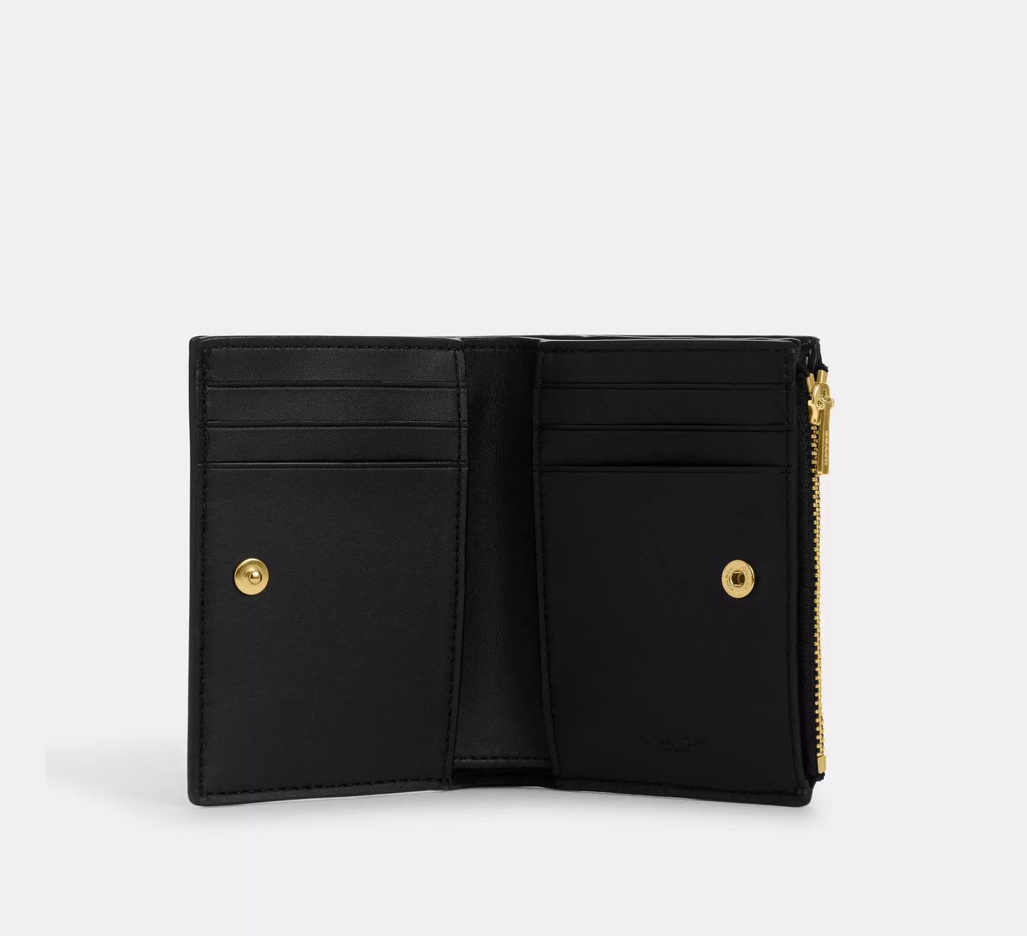 Coach Bifold Wallet In Signature Canvas in gold/brown black