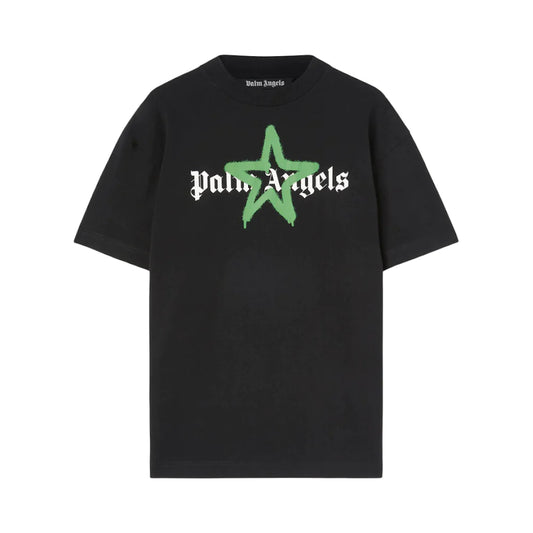 PALM ANGELS STAR SPRAYED T-SHIRT BLACK/GREEN